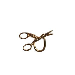 Vintage Decorative Embroidery Bird Scissors Mini Brooch Pin